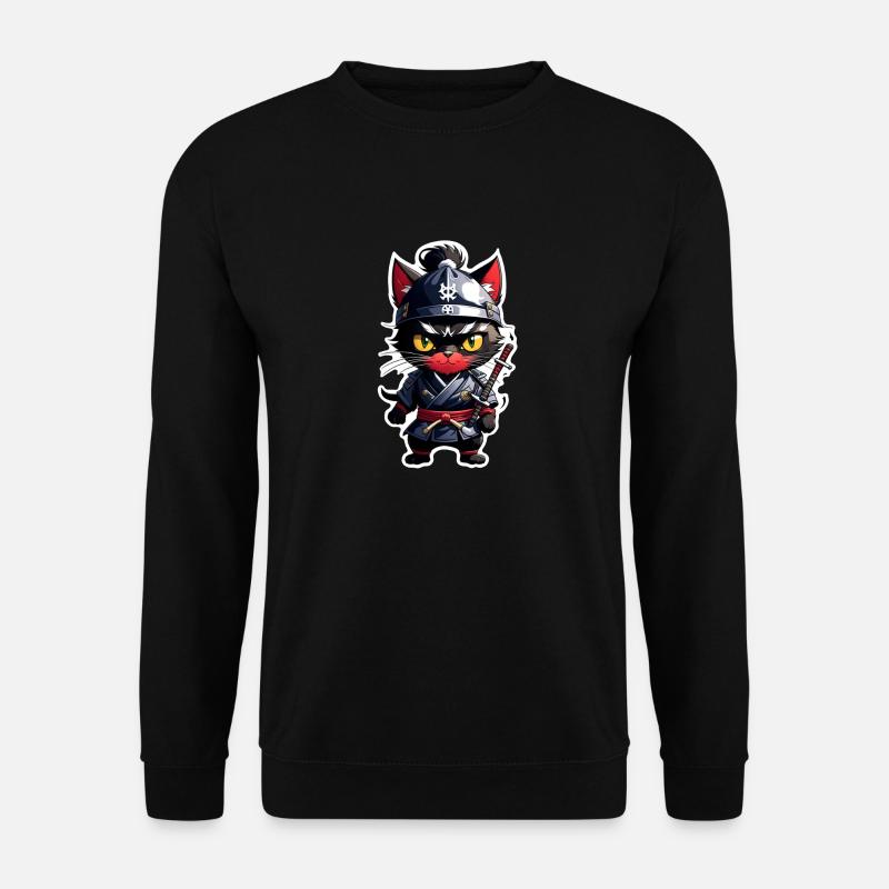 chat ninja - chaton samourai - Sweat-shirt Unisexe - noir