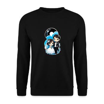 Just Married - For Wedding - Unisex Sweatshirt - black - Front - Alina (178cm) & Michal (187cm)