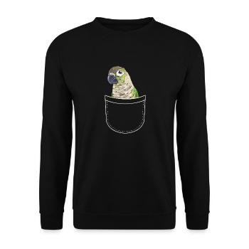 Molinasittich Papagei Vogel Sittich - Unisex Pullover - Schwarz - Vorne - Alina (178cm) & Michal (187cm)
