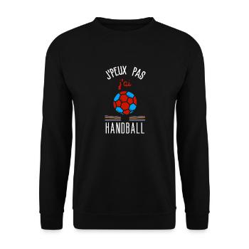 I can't I have handball - Unisex Sweatshirt - black - Front - Alina (178cm) & Michal (187cm)