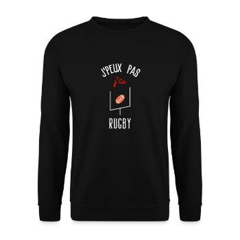 J peux pas j ai Rugby - Sweat-shirt Unisexe - noir - Devant - Alina (178cm) & Michal (187cm)