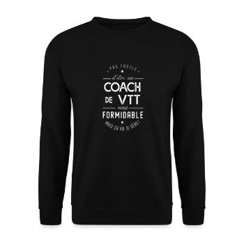 coach VTT formidable cadeau sport vélo montagne - Sweat-shirt Unisexe - noir - Devant - Alina (178cm) & Michal (187cm)