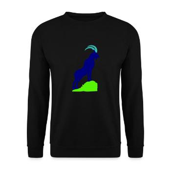 steinbock 02 - Unisex Pullover - Schwarz - Vorne - Alina (178cm) & Michal (187cm)
