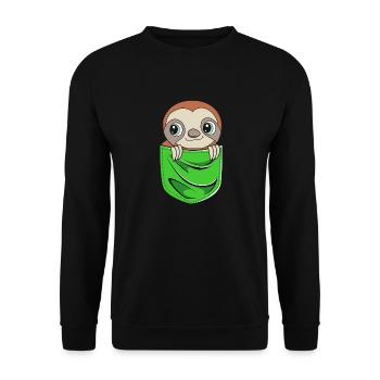 Sloth, laziness, lazy, morning grouch - Unisex Sweatshirt - black - Front - Alina (178cm) & Michal (187cm)