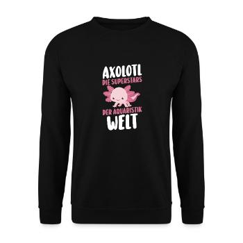 Axolotl - Sweat-shirt Unisexe - noir - Devant - Alina (178cm) & Michal (187cm)