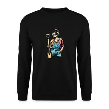 Garten Geschenk Gärtnerin Geburtstag Geschenk - Unisex Pullover - Schwarz - Vorne - Alina (178cm) & Michal (187cm)