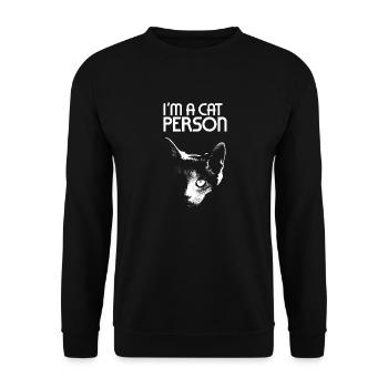 I'm a cat person - Unisex Sweatshirt - black - Front - Alina (178cm) & Michal (187cm)