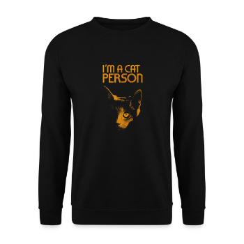 I'm a cat person - Unisex Sweatshirt - black - Front - Alina (178cm) & Michal (187cm)