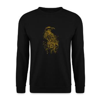 Goldener Rabe Goth - Unisex Pullover - Schwarz - Vorne - Alina (178cm) & Michal (187cm)