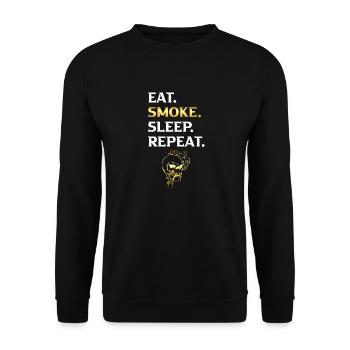 Eat Smoke Sleep Repeat White Gold - Unisex Sweatshirt - black - Front - Alina (178cm) & Michal (187cm)