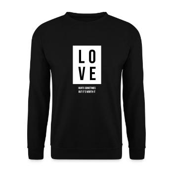 Love hurts - Unisex Sweatshirt - black - Front - Alina (178cm) & Michal (187cm)