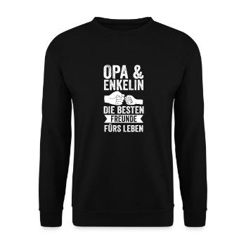 Papi et petite-fille - Sweat-shirt Unisexe - noir - Devant - Alina (178cm) & Michal (187cm)