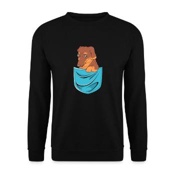 Dachshund - Unisex Sweatshirt - black - Front - Alina (178cm) & Michal (187cm)