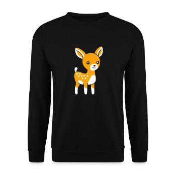 roe deer - Unisex Sweatshirt - black - Front - Alina (178cm) & Michal (187cm)