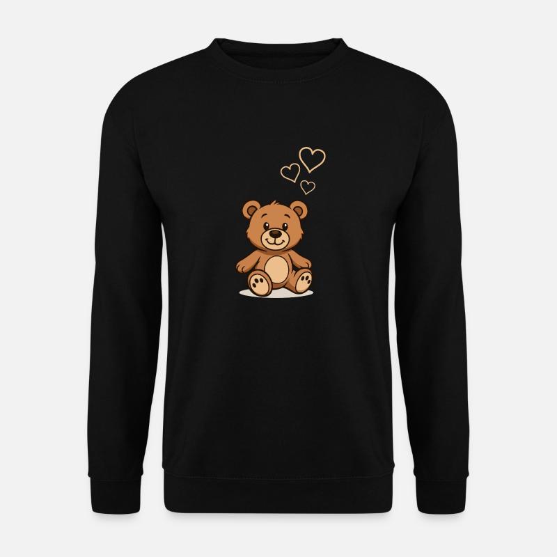 teddybaer comic love - Unisex Pullover - Schwarz