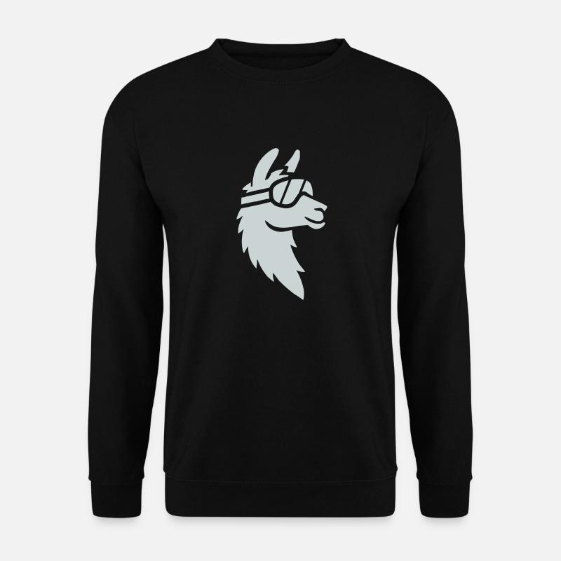 lama skibrille tier - Unisex Pullover - Schwarz