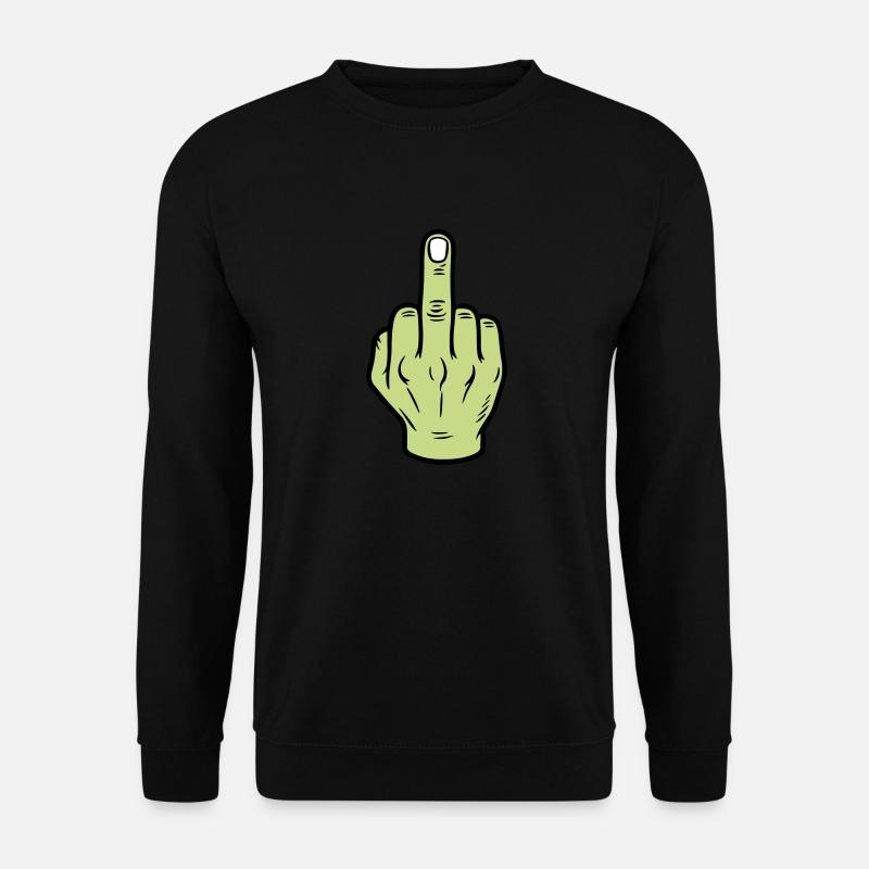 Mittelfinger Hand Symbol - Unisex Pullover - Schwarz