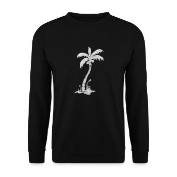 Südsee Kokospalme Karibik Insel Flair in weiss - Unisex Pullover - Schwarz - Vorne - Alina (178cm) & Michal (187cm)