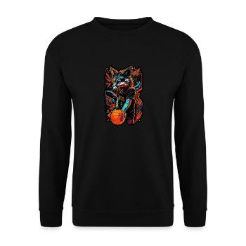 Basketball Fox Player Neon Fox Sport Ball Sports - Unisex Sweatshirt - black - Front - Alina (178cm) & Michal (187cm)