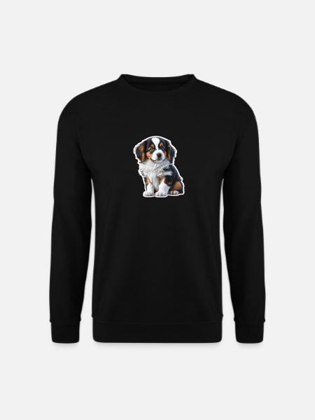 süßes Hundebaby / Welpe Australian Shepherd - Unisex Pullover - Schwarz