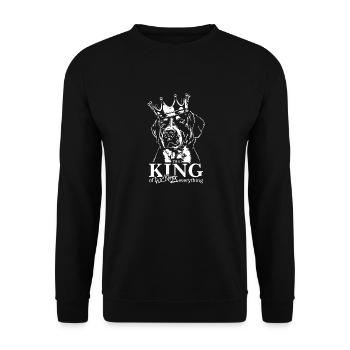 GREAT SWISS MOUNTAIN DOG King of Everything - Unisex Sweatshirt - black - Front - Alina (178cm) & Michal (187cm)