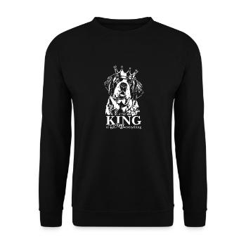 ST. Bernard King Chien Disant Chiens Wilsigns - Sweat-shirt Unisexe - noir - Devant - Alina (178cm) & Michal (187cm)