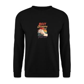 Bester Opa und Dartspieler Dart Opa - Unisex Pullover - Schwarz - Vorne - Alina (178cm) & Michal (187cm)