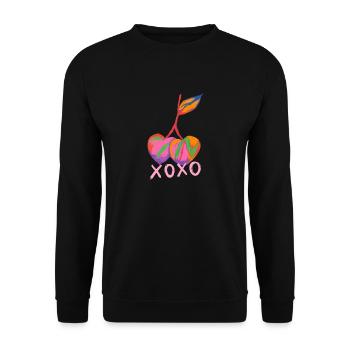 Artsy Cherries - Unisex Pullover - Schwarz - Vorne - Alina (178cm) & Michal (187cm)