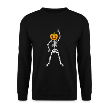 Joyeux Halloween : entraînement squelette citrouille - Sweat-shirt Unisexe - noir - Devant - Alina (178cm) & Michal (187cm)