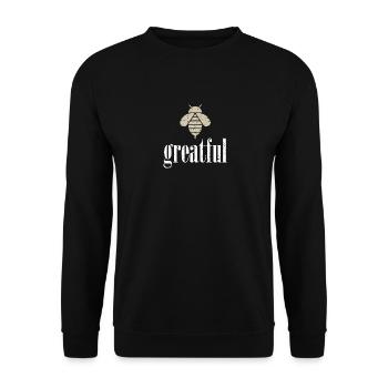 Beige Bee Greatful Biene Be Greatful - Sweat-shirt Unisexe - noir - Devant - Alina (178cm) & Michal (187cm)