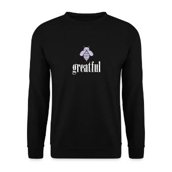 Purple Pastel Bee Greatful Bee Be Greatful - Sweat-shirt Unisexe - noir - Devant - Alina (178cm) & Michal (187cm)