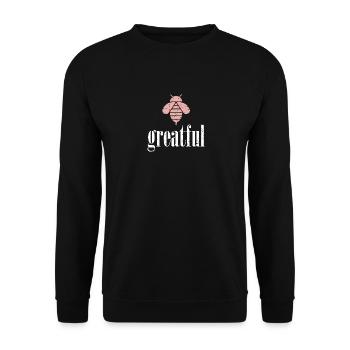 Rosa Bee Greatful Biene Sois Greatful - Sweat-shirt Unisexe - noir - Devant - Alina (178cm) & Michal (187cm)