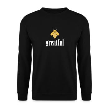 Gelb Bee Greatful Biene Be Greatful - Unisex Pullover - Schwarz - Vorne - Alina (178cm) & Michal (187cm)