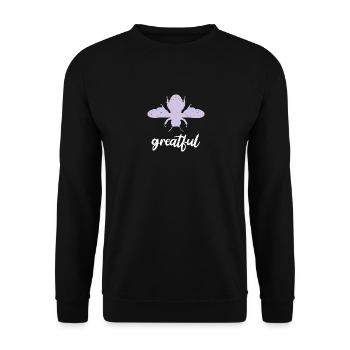 Purple Pastel Bee Greatful Bee Be Greatful - Unisex Sweatshirt - black - Front - Alina (178cm) & Michal (187cm)
