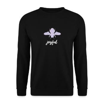 Lila Pastell Bee Joyful Biene Be Joyful - Unisex Pullover - Schwarz - Vorne - Alina (178cm) & Michal (187cm)