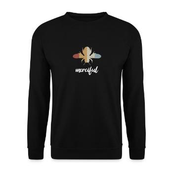 Retro Bee Merciful Biene Be Merciful - Unisex Pullover - Schwarz - Vorne - Alina (178cm) & Michal (187cm)