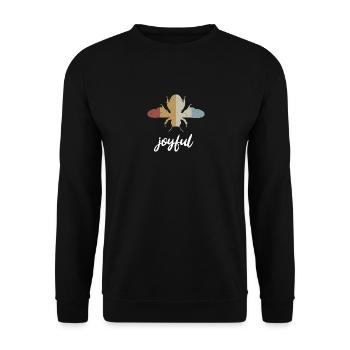 Retro Bee Joyful Biene Be Joyful - Unisex Sweatshirt - black - Front - Alina (178cm) & Michal (187cm)