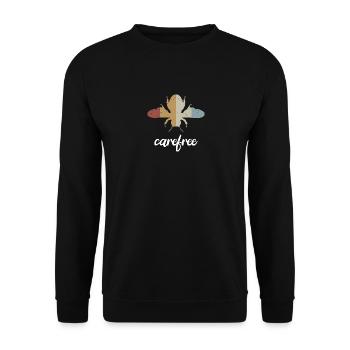 Retro Bee Carefree Biene Be Carefree - Unisex Sweatshirt - black - Front - Alina (178cm) & Michal (187cm)