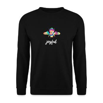 Tie Dye Bee Joyful Biene Be Joyful - Unisex Pullover - Schwarz - Vorne - Alina (178cm) & Michal (187cm)