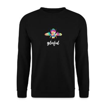 Tie Dye Bee Gleeful Biene Be Gleeful - Unisex Sweatshirt - black - Front - Alina (178cm) & Michal (187cm)