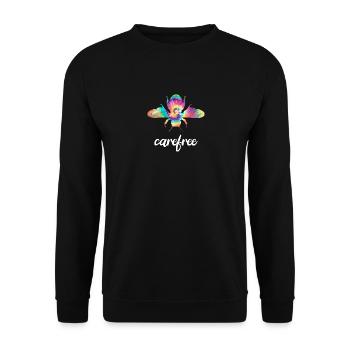 Tie Dye Bee Carefree Biene Be Carefree - Unisex Sweatshirt - black - Front - Alina (178cm) & Michal (187cm)