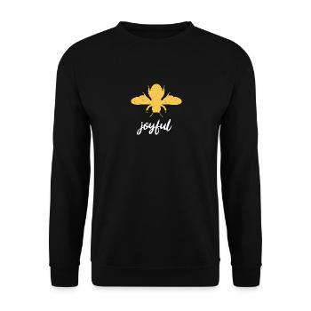 Yellow Bee Joyful Bee Be Joyful - Unisex Sweatshirt - black - Front - Alina (178cm) & Michal (187cm)