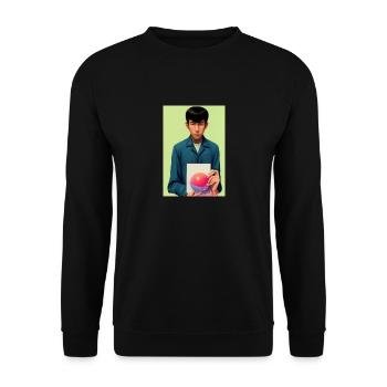 Bubble Gum Kunst Bild - Selfie Artwork on LSD - Unisex Pullover - Schwarz - Vorne - Alina (178cm) & Michal (187cm)