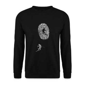 Ski Fingerabdruck Skiing Fingerprint - Unisex Pullover - Schwarz - Vorne - Alina (178cm) & Michal (187cm)