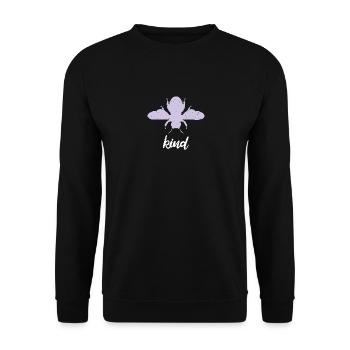 Lila Pastell Bee Kind Biene Be Kind - Unisex Pullover - Schwarz - Vorne - Alina (178cm) & Michal (187cm)