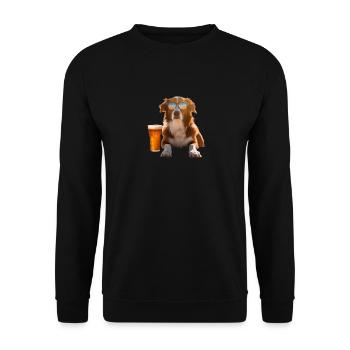 Dog days, summer, dog on the beach - Unisex Sweatshirt - black - Front - Alina (178cm) & Michal (187cm)