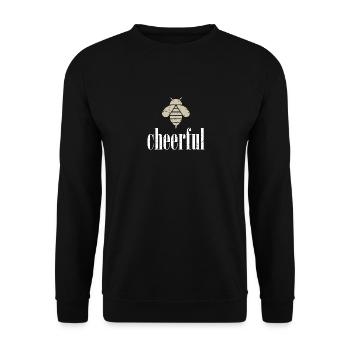 Beige Bee Cheerful Biene Be Cheerful - Sweat-shirt Unisexe - noir - Devant - Alina (178cm) & Michal (187cm)