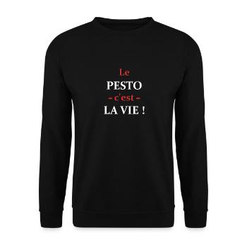 Le pesto c'est la vie - Sweat-shirt Unisexe - noir - Devant - Alina (178cm) & Michal (187cm)