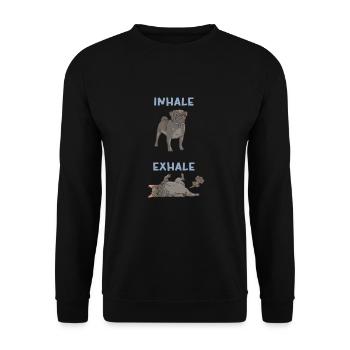 Inspirer, Expirer - Carlin, Yoga, Exercice, Sports canins - Sweat-shirt Unisexe - noir - Devant - Alina (178cm) & Michal (187cm)