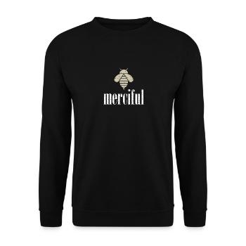 Beige Bee Merciful Biene Be Merciful - Unisex Pullover - Schwarz - Vorne - Alina (178cm) & Michal (187cm)